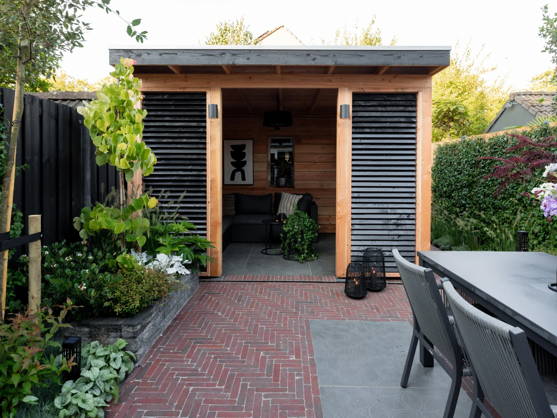 Douglas overkapping, 1200 x 250, met schuur en achterwand, Westwood Comfort - Afbeelding 3